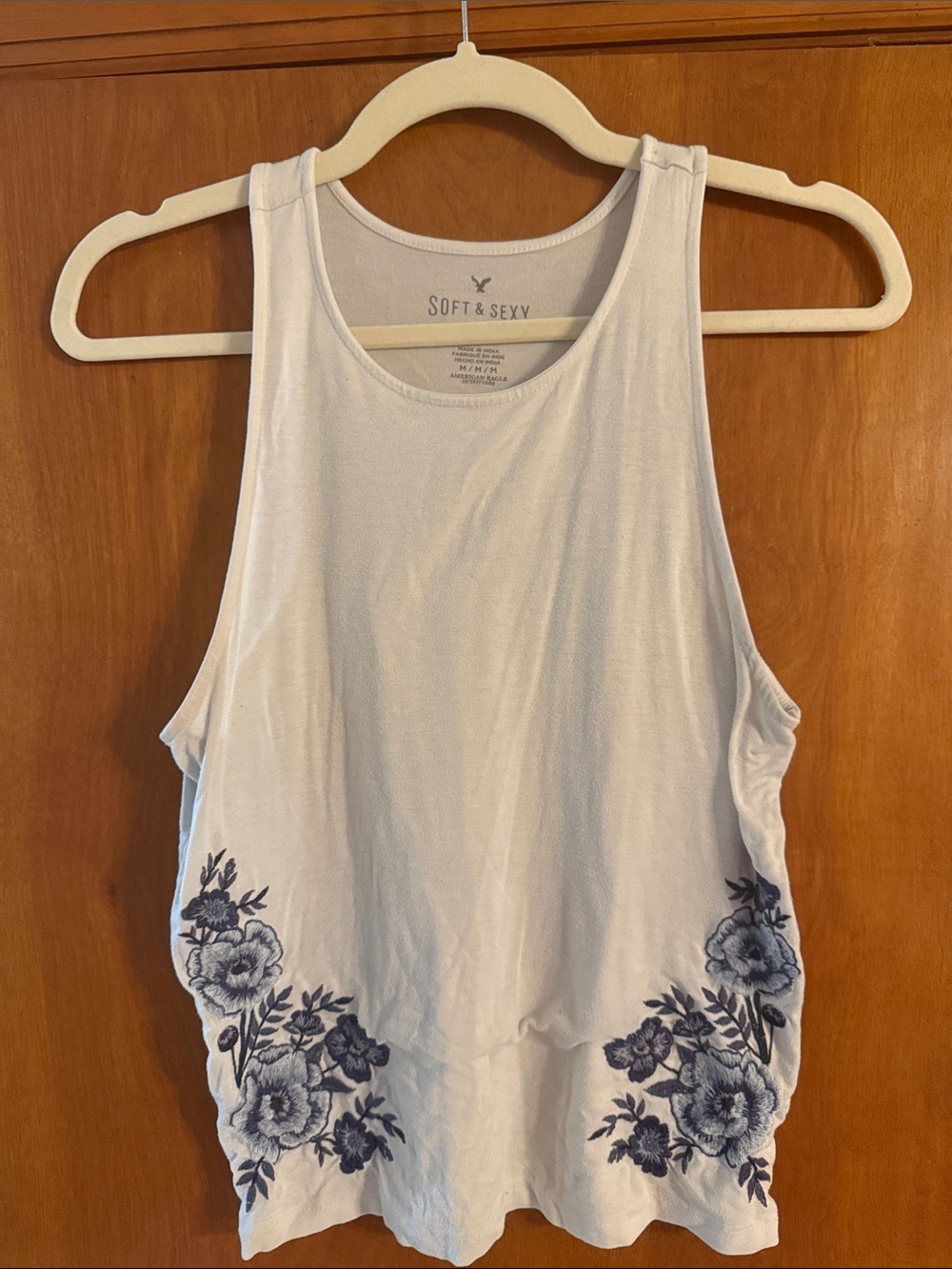 Women's White Floral Tank Top